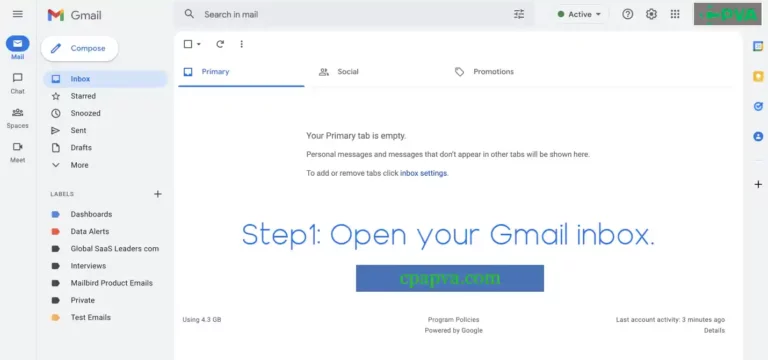 Open your Gmail inbox